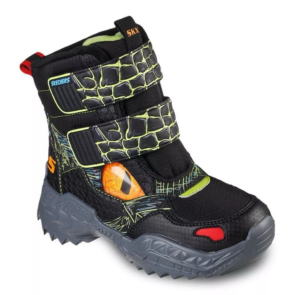 New Skechers Boys Dinosaur Winter Boots Skech-O-Saurus Dino-Chil 11